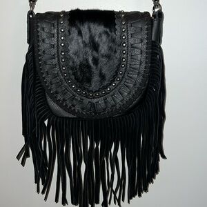 Montana West cowhide/suede Crossbody bag